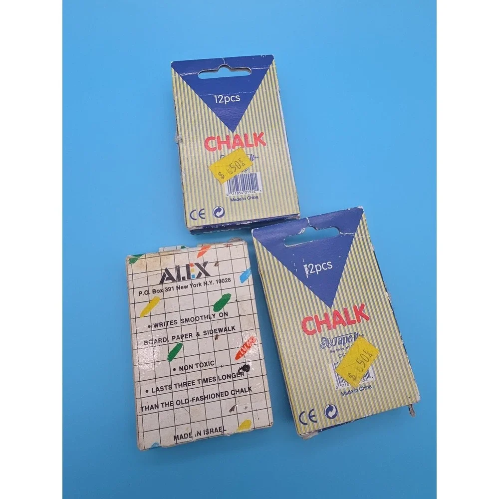 Vintage Lot of 3 Boxes Of Chalk Alex
